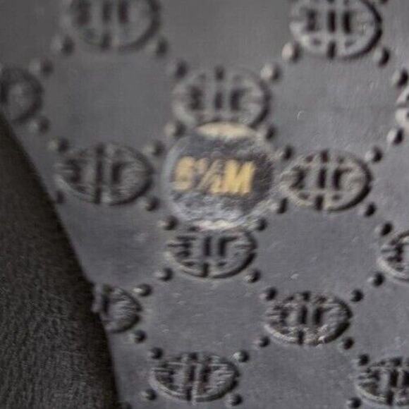 Antonio Melani Clare Womens Black Leather Embossed Lace Up Peep Toe Heels sz 6.5 - Picture 8 of 11